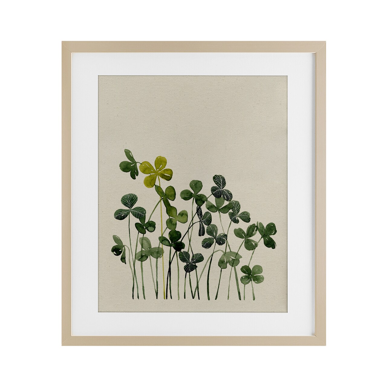 Stupell Industries Hidden Gems Clovers Framed Print Under Glass, design by Grace Popp